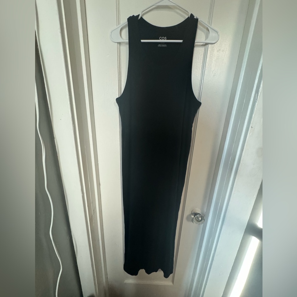 Black COS midi dress.